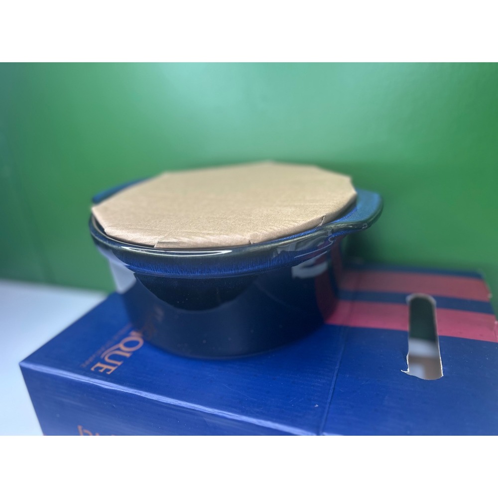 Basque Blue Stoneware Mini Cocotte with Lid Ceramic Casserole Dish AB004 - Picture 3 of 7